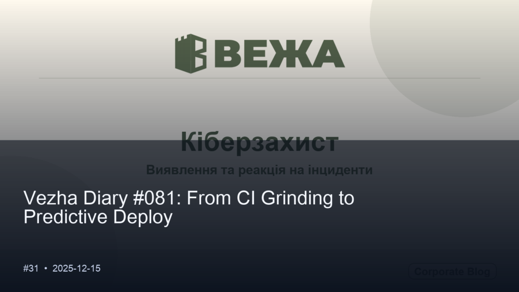 Vezha Diary #081: From CI Grinding to Projected Deploy