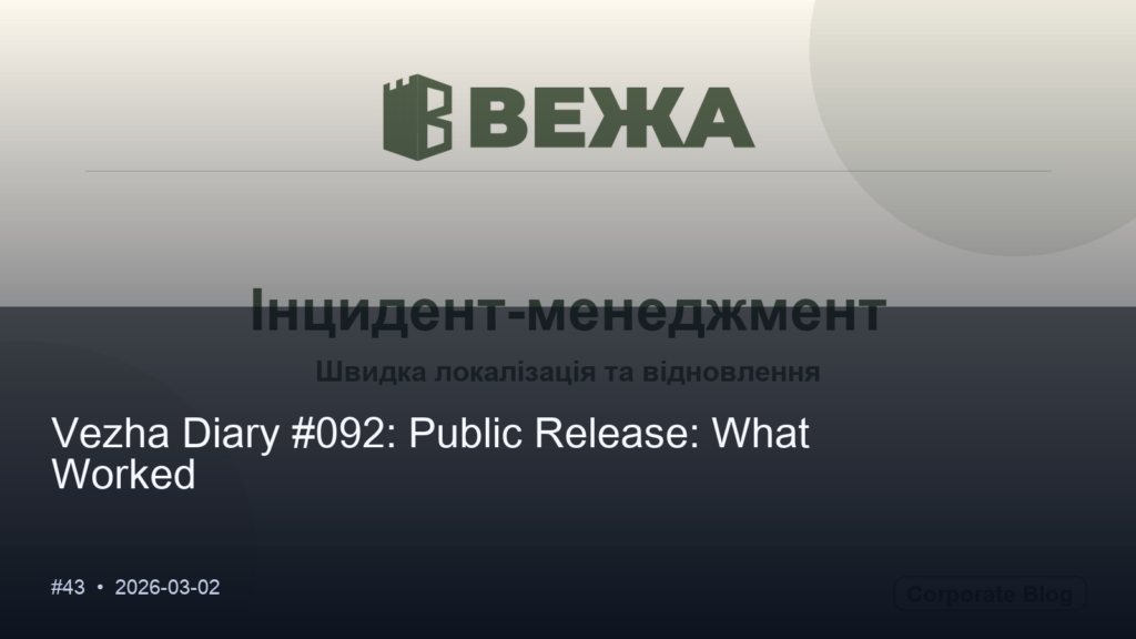 Vezha Diary #092: Public Release: What Worked