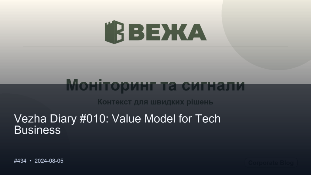 Vezha Diary #010: Value Model for Tech Business